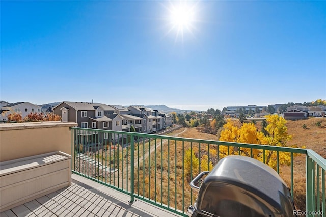 balcony featuring a grill