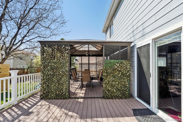13818 Krameria St, Thornton, CO 80602 - wooden deck with fence and outdoor dining space