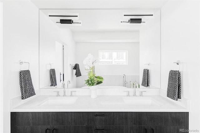 full bathroom with double vanity