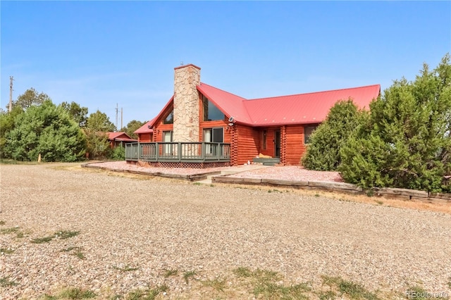 view of front of house featuring a deck