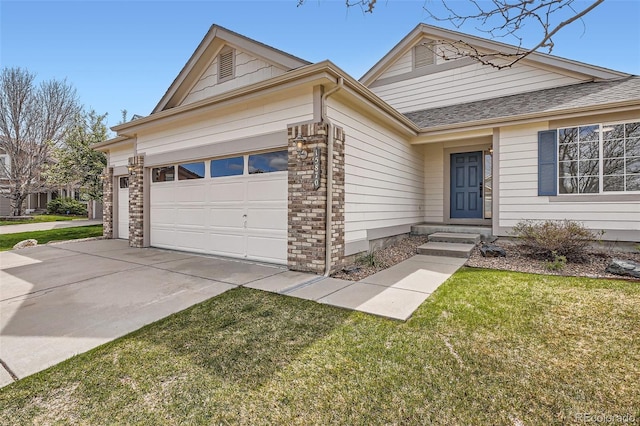 15870 Duckweed Ct, Parker, CO 80134 - ranch-style house featuring an attached garage, a front lawn, and driveway
