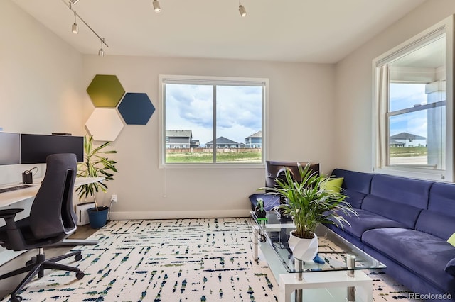 4526 Colorado River Dr, Firestone, CO 80504 - office with baseboards and track lighting