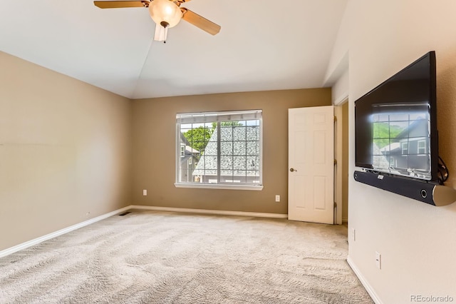 511 Noel Ave, Longmont, CO 80501 - unfurnished room featuring lofted ceiling, carpet floors, ceiling fan, and baseboards