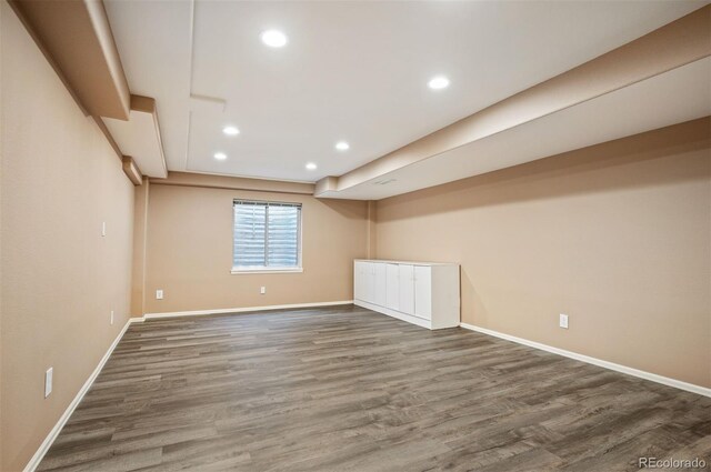 15577 Greenstone Cir, Parker, CO 80134 - basement featuring wood finished floors and recessed lighting