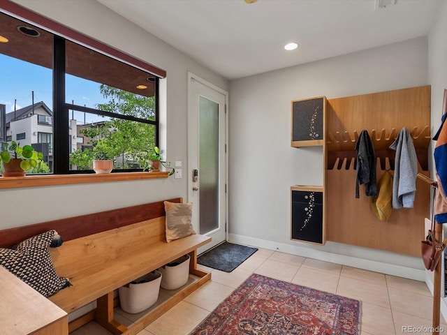 1880 W 32nd Ave, Denver, CO 80211 - mudroom featuring tile patterned floors, recessed lighting, and baseboards