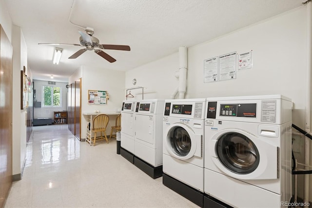660 S Alton Way Unit 12C, Denver, CO 80247 - shared laundry with ceiling fan and washer and dryer