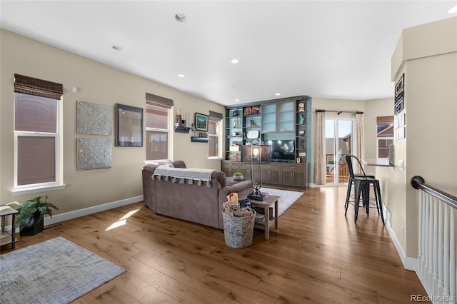 6203 Adamants Dr, Colorado Springs, CO 80924 - living area with recessed lighting, hardwood / wood-style flooring, and baseboards