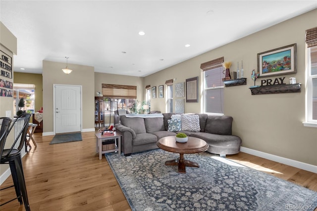 6203 Adamants Dr, Colorado Springs, CO 80924 - living room with recessed lighting, baseboards, and wood finished floors