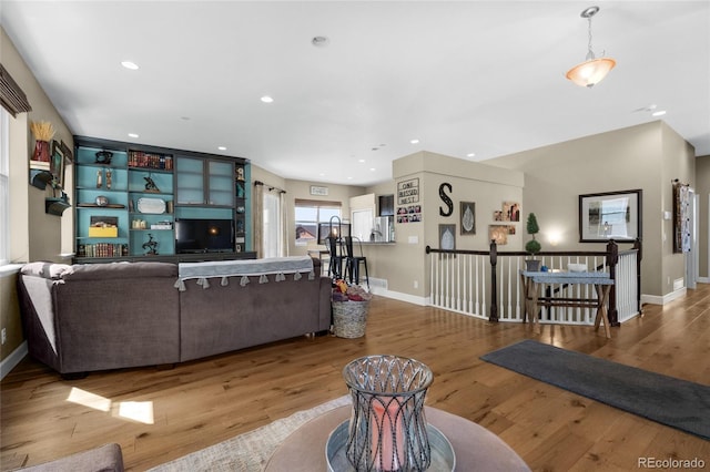 6203 Adamants Dr, Colorado Springs, CO 80924 - living area with baseboards, recessed lighting, and wood finished floors