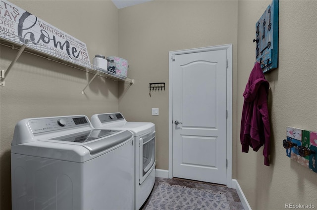 6203 Adamants Dr, Colorado Springs, CO 80924 - washroom with independent washer and dryer, laundry area, and baseboards