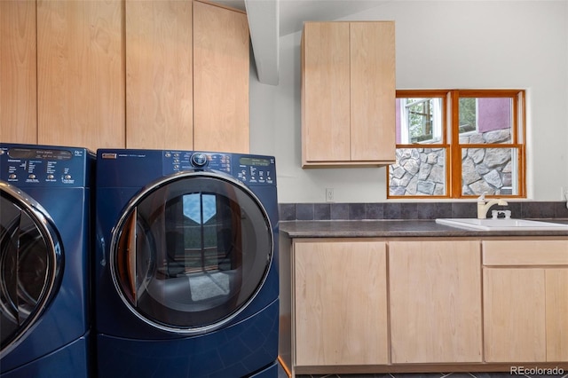 729 Sawmill Rd, Loveland, CO 80537 - laundry area with separate washer and dryer and cabinet space