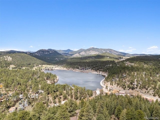 27905 Mariposa Rd, Evergreen, CO 80439 - view of mountain feature with a water view and a wooded view