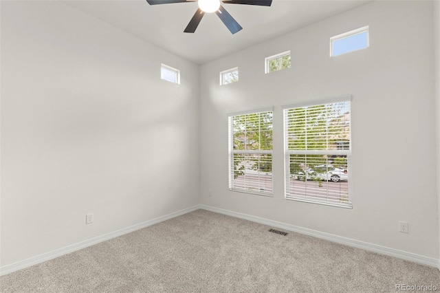 2423 Delicato Ct, Colorado Springs, CO 80921 - empty room featuring light colored carpet, ceiling fan, and baseboards