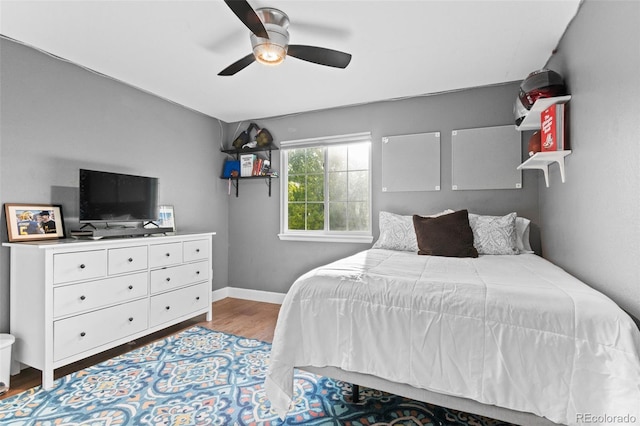 5984 S Paris Pl, Greenwood Village, CO 80111 - bedroom featuring wood finished floors and a ceiling fan