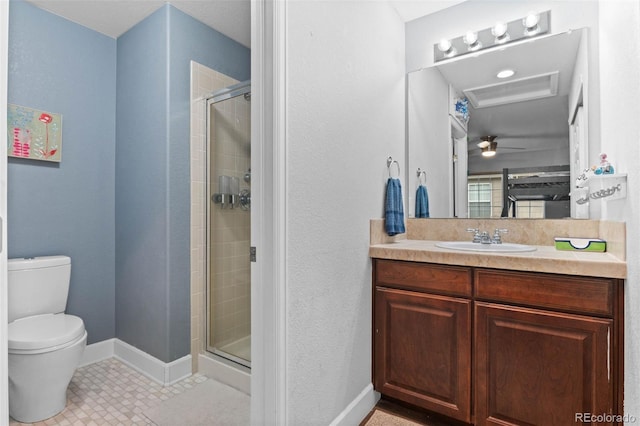 5984 S Paris Pl, Greenwood Village, CO 80111 - full bathroom with a shower stall, vanity, and tile patterned floors
