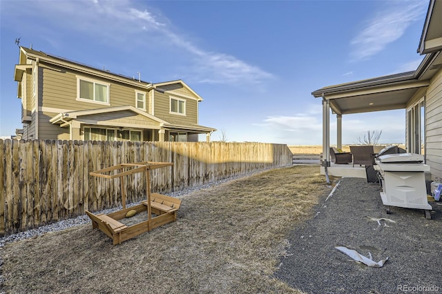 view of yard featuring fence