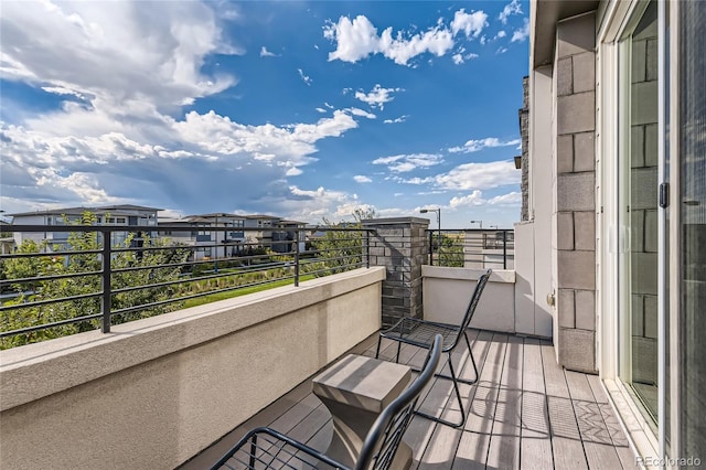 balcony with a residential view