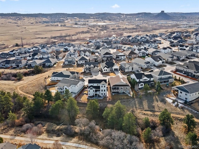 aerial view with a residential view