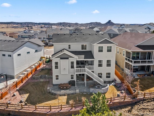 aerial view with a residential view