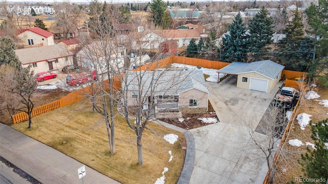 birds eye view of property featuring a residential view