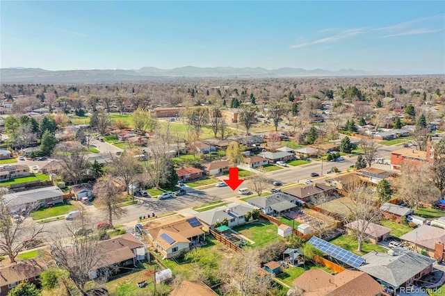 2544 S Raleigh St, Denver, CO 80219 - bird's eye view with a mountain view and a residential view