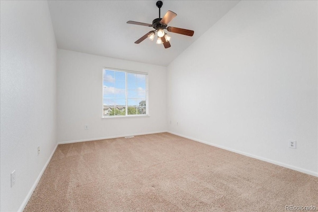 5255 Memphis St Unit 219, Denver, CO 80239 - carpeted empty room featuring lofted ceiling and ceiling fan