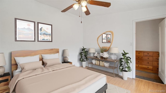 766 Fulton Ave, Brighton, CO 80601 - bedroom featuring light wood finished floors and a ceiling fan