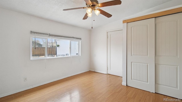 766 Fulton Ave, Brighton, CO 80601 - unfurnished bedroom with light wood-style flooring, a closet, and ceiling fan