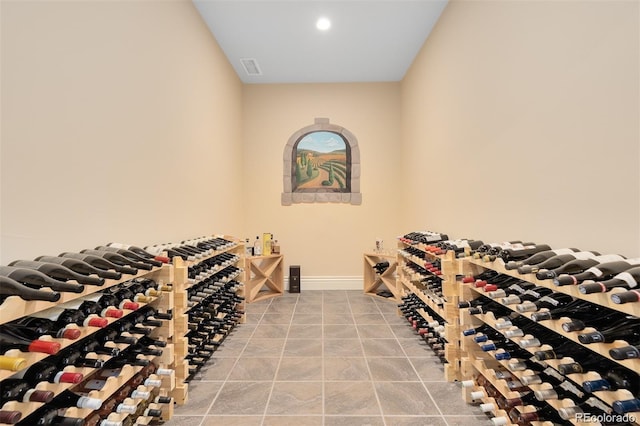 view of wine cellar