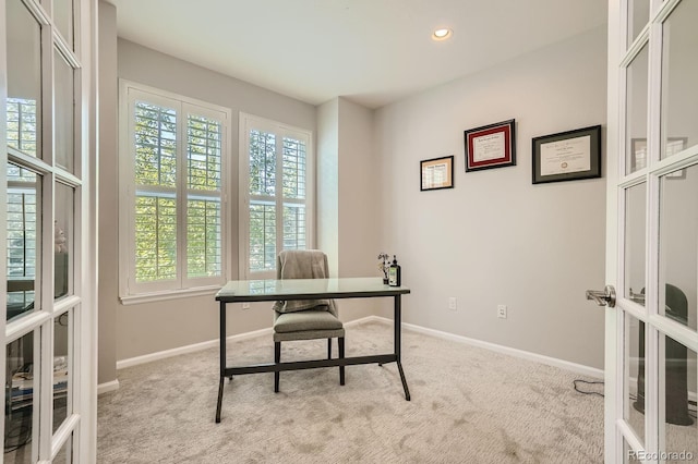 9523 Gray Ct, Westminster, CO 80031 - office space with healthy amount of natural light, carpet floors, french doors, and recessed lighting