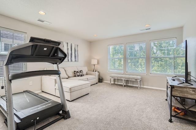 9523 Gray Ct, Westminster, CO 80031 - exercise room featuring carpet floors and recessed lighting