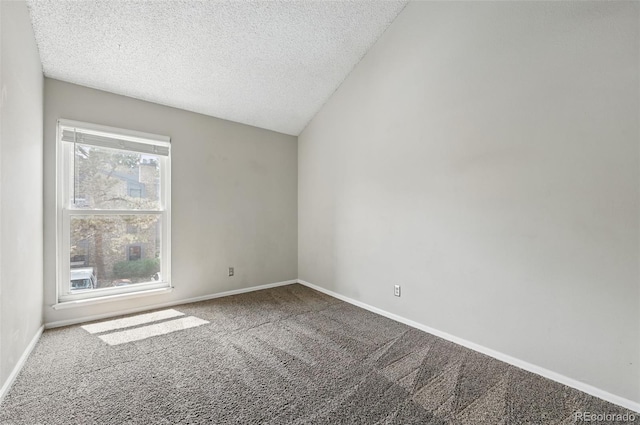 9797 E Peakview Ave Unit C10, Englewood, CO 80111 - carpeted empty room featuring a textured ceiling, baseboards, and vaulted ceiling