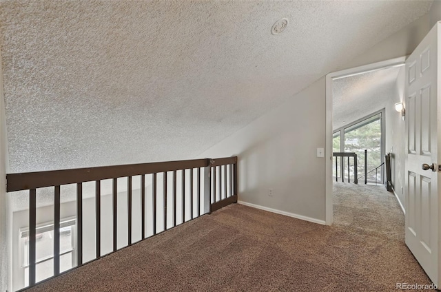 9797 E Peakview Ave Unit C10, Englewood, CO 80111 - additional living space featuring a textured ceiling, carpet, vaulted ceiling, and baseboards