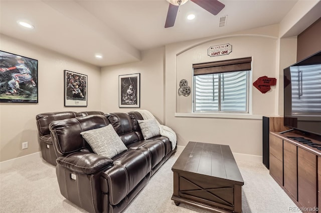 12693 W 82nd Ln, Arvada, CO 80005 - carpeted cinema room featuring ceiling fan, recessed lighting, and baseboards