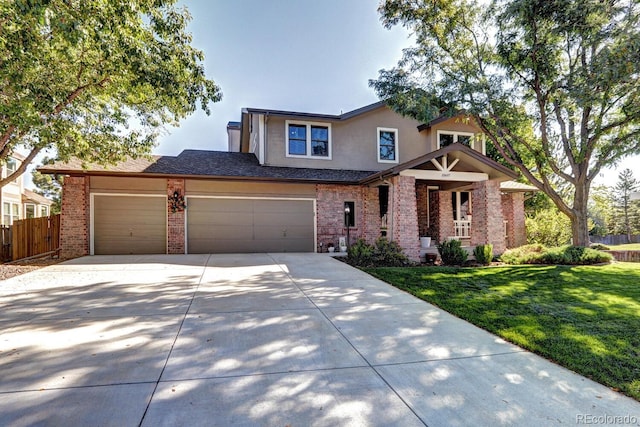 view of front of property with a front lawn