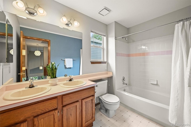 1190 W 11th Ct, Broomfield, CO 80020 - full bathroom with shower / bath combo, toilet, and double vanity