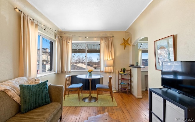 office with light hardwood / wood-style flooring