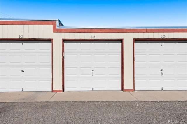 garage with wooden walls