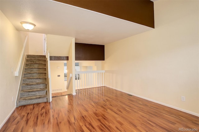 interior space with hardwood / wood-style flooring