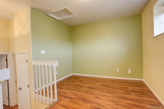 empty room featuring light wood-type flooring