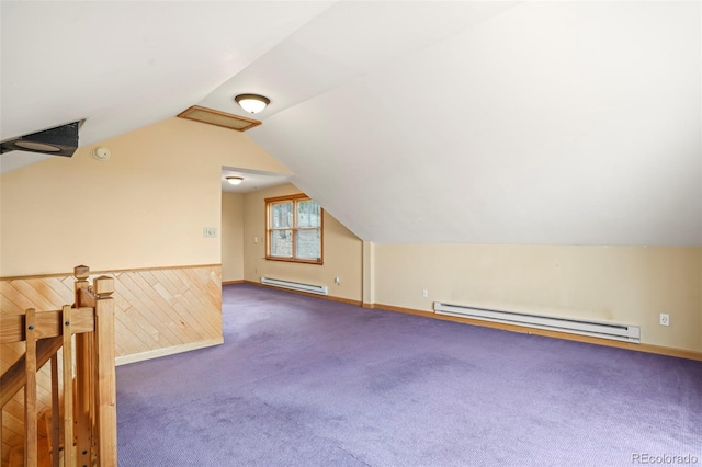 109 Cutforth Rd, Black Hawk, CO 80422 - additional living space featuring a baseboard heating unit, carpet, and vaulted ceiling
