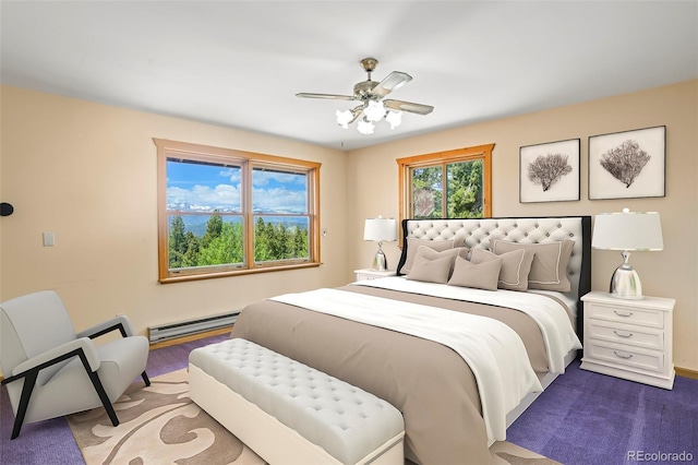 109 Cutforth Rd, Black Hawk, CO 80422 - bedroom with a baseboard heating unit and a ceiling fan