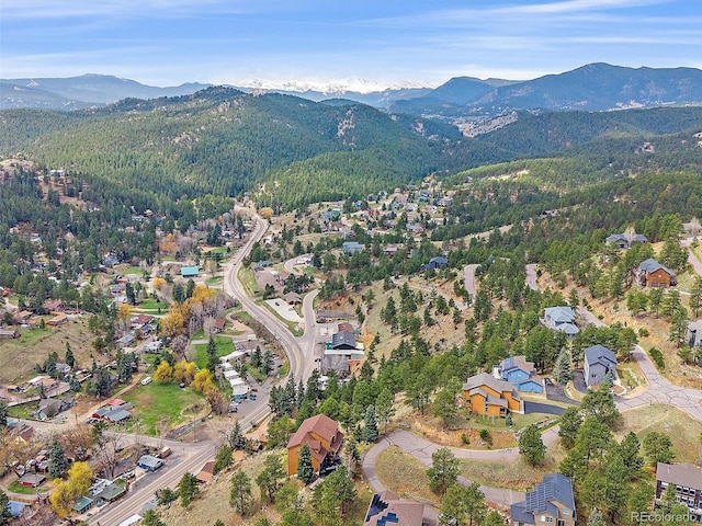 3173 Gold Yarrow Ln, Evergreen, CO 80439 - drone / aerial view featuring a mountain view