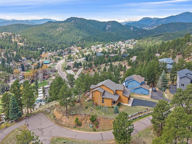 3173 Gold Yarrow Ln, Evergreen, CO 80439 - drone / aerial view featuring a mountain view