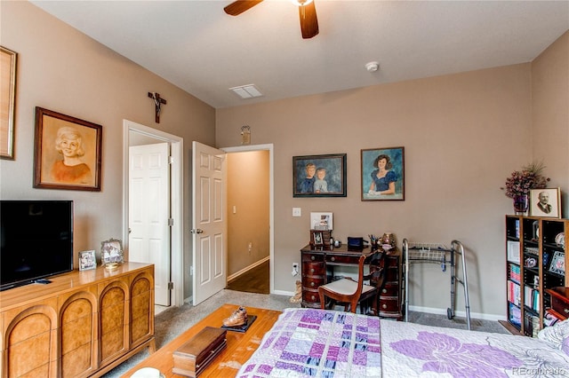 25120 E Maple Pl, Aurora, CO 80018 - bedroom with baseboards, ceiling fan, and carpet