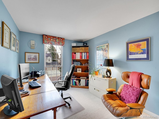 office area featuring carpet floors