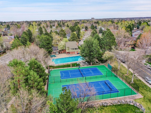 bird's eye view with a residential view