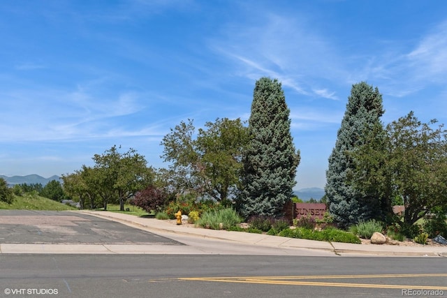 7325 S Houstoun Waring Cir, Littleton, CO 80120 - view of asphalt street featuring sidewalks, curbs, and a mountain view
