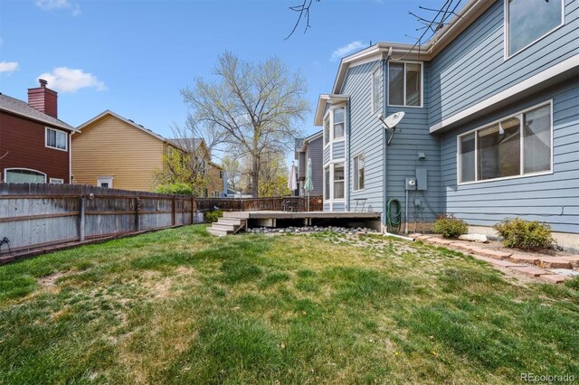 4290 Cottonwood Lakes Blvd, Thornton, CO 80241 - view of yard featuring fence and a deck