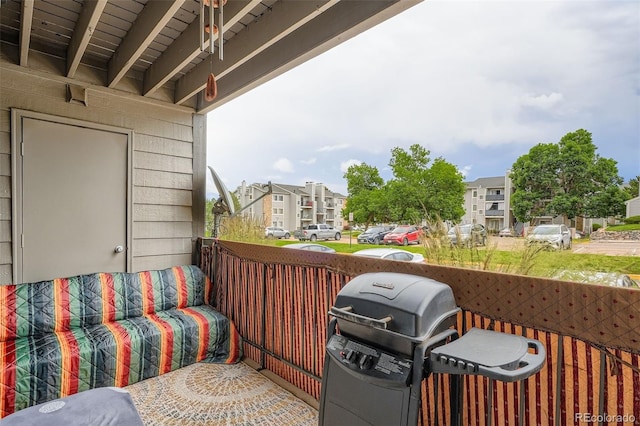 2575 S Syracuse Way Unit B107, Denver, CO 80231 - deck with a grill and a residential view